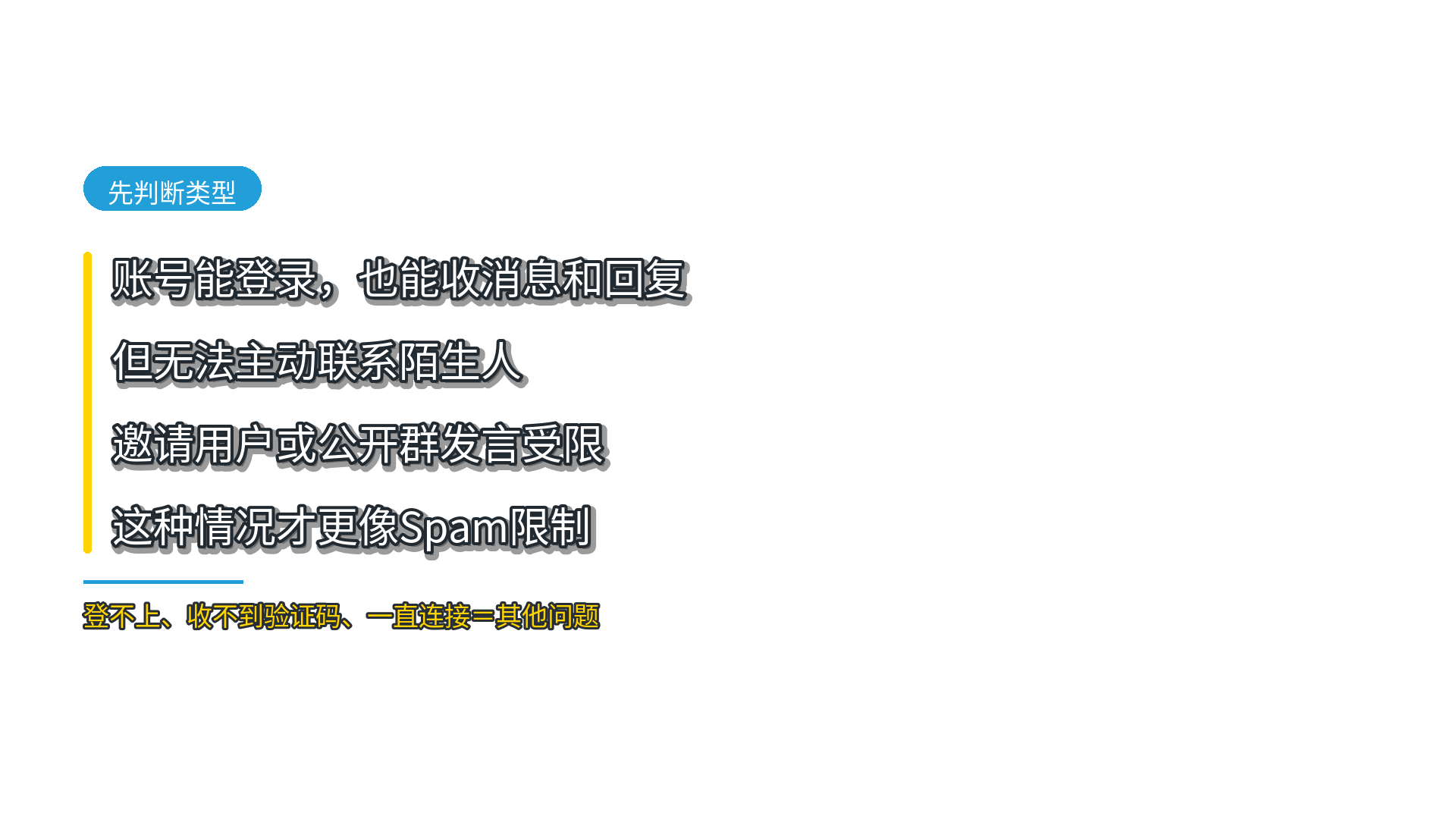 Telegram Spam限制与登录网络问题判断流程
